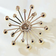 Load image into Gallery viewer, 1960&#39;s Modern Vintage Sputnik Chandelier Pearl Atomic Brooch Pin
