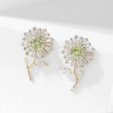 Load image into Gallery viewer, Delightful Short Stem Leaf Yellow Daisy Flower Stud Earrings Summer Wear Jewelry
