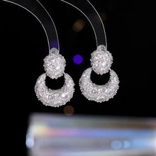 Load image into Gallery viewer, Sparkles Cubic Zircon Geometric Hollow Earrings Open Circle Jewelry
