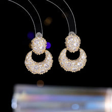 Load image into Gallery viewer, Sparkles Cubic Zircon Geometric Hollow Earrings Open Circle Jewelry
