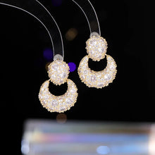 Load image into Gallery viewer, Sparkles Cubic Zircon Geometric Hollow Earrings Open Circle Jewelry
