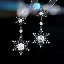 Load image into Gallery viewer, Sparkles Long Cubic Zircon Snowflake Drop Earrings for Event Jewelry
