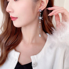 Load image into Gallery viewer, Sparkles Long Cubic Zircon Snowflake Drop Earrings for Event Jewelry
