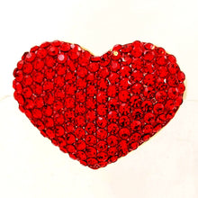 Load image into Gallery viewer, Sparkles Warm Red Heart Shaped Crystal Brooch Pin Valentines’ Day Gift Jewelry
