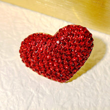 Load image into Gallery viewer, Sparkles Warm Red Heart Shaped Crystal Brooch Pin Valentines’ Day Gift Jewelry
