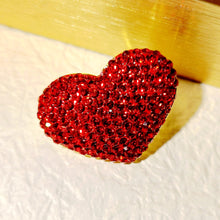 Load image into Gallery viewer, Sparkles Warm Red Heart Shaped Crystal Brooch Pin Valentines’ Day Gift Jewelry
