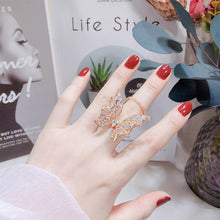 Load image into Gallery viewer, Jewelblings Gorgeous Opens Marquise Shape Stone Accent Dancing Butterfly Open Ring Summer Accessory
