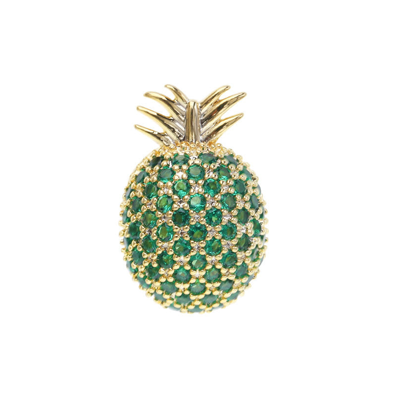 Jewelblings Tropical Fruit Jewelry Green Pineapple Lapel Pin