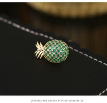 Load image into Gallery viewer, Jewelblings Tropical Fruit Jewelry Green Pineapple Lapel Pin
