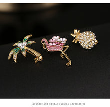 Load image into Gallery viewer, Jewelblings Trendy Fashion Coconut Tree Pineapple Flamingo Bird Pin Set Collar Lapel Jewelry
