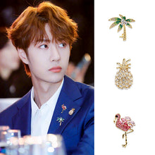 Load image into Gallery viewer, Jewelblings Trendy Fashion Coconut Tree Pineapple Flamingo Bird Pin Set Collar Lapel Jewelry
