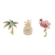 Load image into Gallery viewer, Jewelblings Trendy Fashion Coconut Tree Pineapple Flamingo Bird Pin Set Collar Lapel Jewelry
