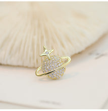 Load image into Gallery viewer, Jewelblings Delicate CZ Golden Star Planet Pin Collar Lapel V Neck Pin Accessory
