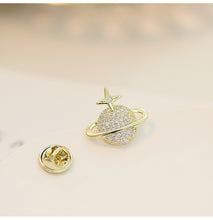 Load image into Gallery viewer, Jewelblings Delicate CZ Golden Star Planet Pin Collar Lapel V Neck Pin Accessory
