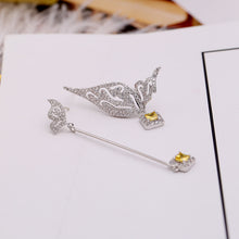 Load image into Gallery viewer, Jewelblings Chic Dissymmetry Design Yellow Square Stone and White Butterfly Earrings  Asymmetry Jewelry
