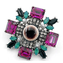 Load image into Gallery viewer, Jewelblings Antique Green and Pink Crystal Art Deco Super Star Brooch Marquise Square Stone Maltese Cross Broach Pins Women Dressy Accessory
