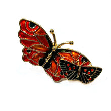 Load image into Gallery viewer, Jewelblings Delicate Double Enamel Monarch Butterfly Lapel Pins Decorative Costume Collar Bag Hat Shawl Scraf Wrap Clothes Jacket Jewelry
