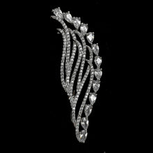 Load image into Gallery viewer, Jewelblings Delicate Pear Shaped Stone Hemmed Clear White Fern Leaf Brooches Pins Formal Suit Jewelry for Mother&#39;s Day Birthday Anniversary
