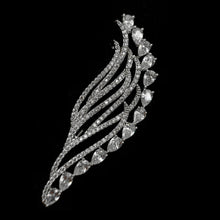 Load image into Gallery viewer, Jewelblings Delicate Pear Shaped Stone Hemmed Clear White Fern Leaf Brooches Pins Formal Suit Jewelry for Mother&#39;s Day Birthday Anniversary
