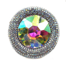 Load image into Gallery viewer, Jewelblings Glitter Aurora Borealis Round Stone Shaped Brooch Rhinestone Pin AB Jewelry for Women Casual Business Daily Official Wear Dressy
