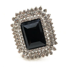 Load image into Gallery viewer, Jewelblings Gothic Antique Micro Pave Clear Crystal Faceted Cut Black Stone Rectangle Brooches and Pins Art Deco Jewelry for Women Accessory
