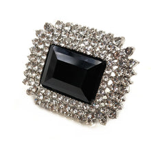 Load image into Gallery viewer, Jewelblings Gothic Antique Micro Pave Clear Crystal Faceted Cut Black Stone Rectangle Brooches and Pins Art Deco Jewelry for Women Accessory
