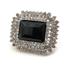 Load image into Gallery viewer, Jewelblings Gothic Antique Micro Pave Clear Crystal Faceted Cut Black Stone Rectangle Brooches and Pins Art Deco Jewelry for Women Accessory
