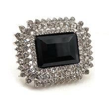 Load image into Gallery viewer, Jewelblings Gothic Antique Micro Pave Clear Crystal Faceted Cut Black Stone Rectangle Brooches and Pins Art Deco Jewelry for Women Accessory
