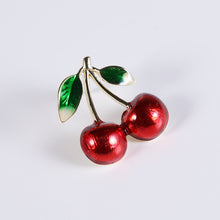 Load image into Gallery viewer, Jewelblings Lovely Peach Tomato Cherry Pear Black Plum Enamel Fruit Collar Lapel Pin Cute Small Accessory
