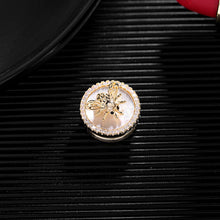 Load image into Gallery viewer, Jewelblings Stunning Clear CZ Hemmed Round Shaped Background Domed Golden Bee Lapel Pin Collar Pin Magnetic Jewelry
