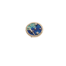 Load image into Gallery viewer, Jewelblings Fantastic Round Shaped Blue Enamel Starry Sky Collar Pin Lapel Pin for your Blouse Wristband Cuff
