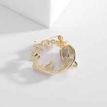 Load image into Gallery viewer, Jewelblings Cute Designer Circle Coiled Dolphin Pin with Stones Star Shell Accent
