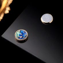 Load image into Gallery viewer, Jewelblings Fantastic Round Shaped Blue Enamel Starry Sky Collar Pin Lapel Pin for your Blouse Wristband Cuff
