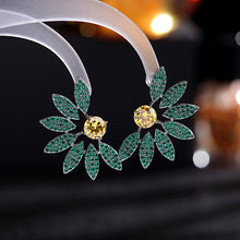 Load image into Gallery viewer, Jewelblings 1980s Style Marquise Shaped Petal Half Yellow Daisy Flower Stud Earrings Office Party Jewelry
