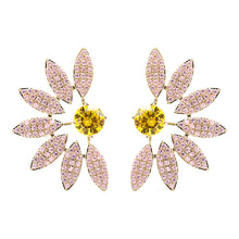 Load image into Gallery viewer, Jewelblings 1980s Style Marquise Shaped Petal Half Yellow Daisy Flower Stud Earrings Office Party Jewelry
