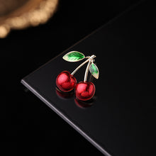 Load image into Gallery viewer, Jewelblings Lovely Peach Tomato Cherry Pear Black Plum Enamel Fruit Collar Lapel Pin Cute Small Accessory
