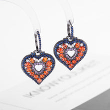 Load image into Gallery viewer, Jewelblings Stunning Opens Blue and Orange Heart Drop Earrings Valentine Day Gift Jewelry
