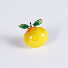 Load image into Gallery viewer, Jewelblings Lovely Peach Tomato Cherry Pear Black Plum Enamel Fruit Collar Lapel Pin Cute Small Accessory
