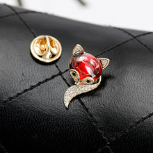 Load image into Gallery viewer, Jewelblings Chinese Vintage Style CZ&amp; Red Opal Goldfish Kitty Fox Safety Pin
