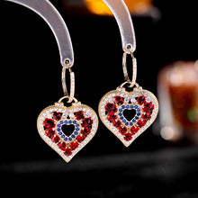 Load image into Gallery viewer, Jewelblings Stunning Opens Blue and Orange Heart Drop Earrings Valentine Day Gift Jewelry
