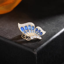 Load image into Gallery viewer, Jewelblings Designer Tinny CZ Hemmed Purple Enamel Profile Butterfly Lapel Pin Collar Pin
