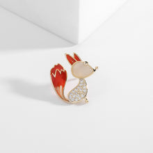 Load image into Gallery viewer, Jewelblings Adorable Long Enamel Tail Red Fox Collar Pin Cute Animal Jewelry
