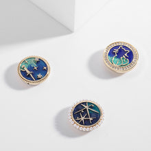 Load image into Gallery viewer, Jewelblings Fantastic Round Shaped Blue Enamel Starry Sky Collar Pin Lapel Pin for your Blouse Wristband Cuff
