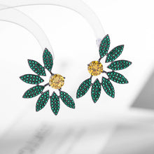 Load image into Gallery viewer, Jewelblings 1980s Style Marquise Shaped Petal Half Yellow Daisy Flower Stud Earrings Office Party Jewelry
