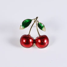 Load image into Gallery viewer, Jewelblings Lovely Peach Tomato Cherry Pear Black Plum Enamel Fruit Collar Lapel Pin Cute Small Accessory
