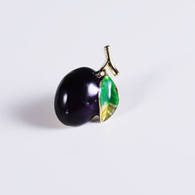 Load image into Gallery viewer, Jewelblings Lovely Peach Tomato Cherry Pear Black Plum Enamel Fruit Collar Lapel Pin Cute Small Accessory
