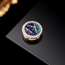 Load image into Gallery viewer, Jewelblings Fantastic Round Shaped Blue Enamel Starry Sky Collar Pin Lapel Pin for your Blouse Wristband Cuff
