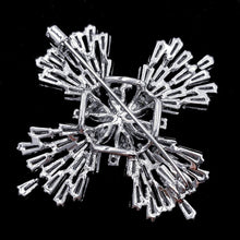 Load image into Gallery viewer, Jewelblings Old European Stylish Baguette Cut CZ Flower Domed Clear Cross Shaped Brooches Snowflake Pins Winter Holiday Jewelry for Women
