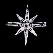 Load image into Gallery viewer, Jewelblings Shiny Full  CZ Double Layer 8 Point Small Burst Star Brooch Pins
