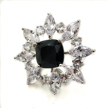 Load image into Gallery viewer, Jewelblings Wonderful Opens Marquise Shaped CZ Cluster Black Stone Art Deco Brooches Pins for Women Headband Fur Business Suit Dinner Dress
